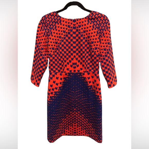 Daniel Cremieux Dresses & Skirts - Cremieux Orange and Blue 3/4 Sleeve Dress Size 4